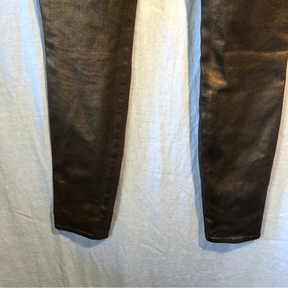 NWOT Rich and Skinny metallic gold bronze color stretch twill skinny jeans 28 - Picture 6 of 9